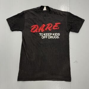 Vintage 80s DARE To Keep Kids Off Drugs Black T-Shirt